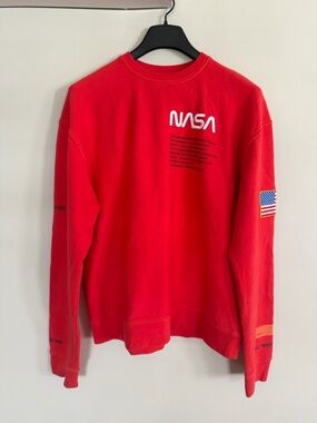 Heron Preston Red NASA Crewneck Sweatshirt